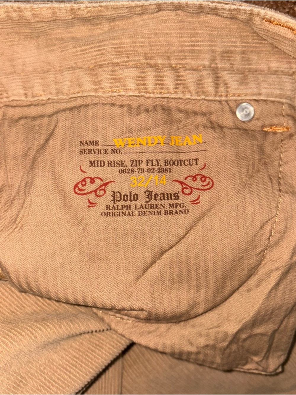 Vintage Polo Jeans by Ralph Lauren - The Wendy Jean 90’s Bootcut Corduroy Jeans - Picture 3 of 8